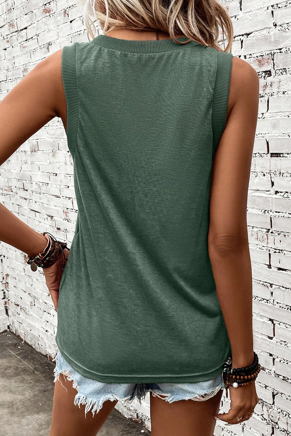 Ribbed V Neck Tank (3 colors)