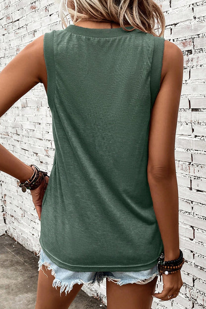 Ribbed V Neck Tank (3 colors)
