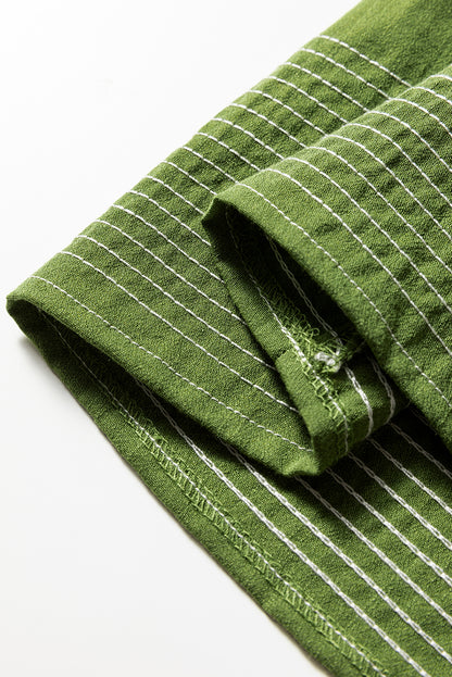 Contrast Stitched V Neck Tiered Mini Dress (2 colors)