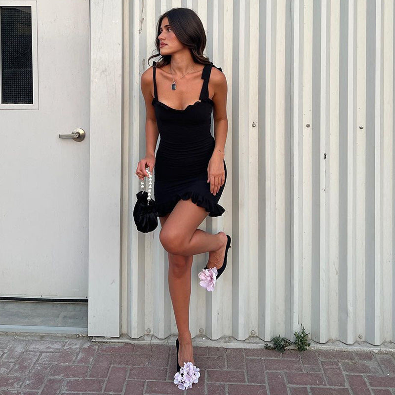 LBD - Little Black dress with petite ruffle hem