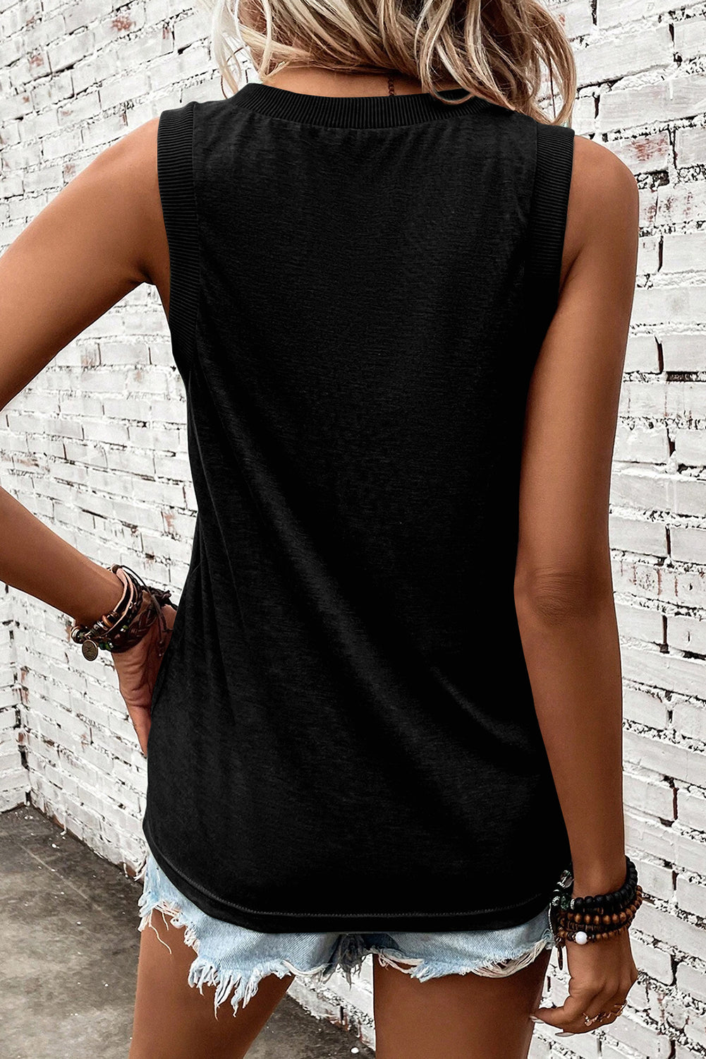 Ribbed V Neck Tank (3 colors)