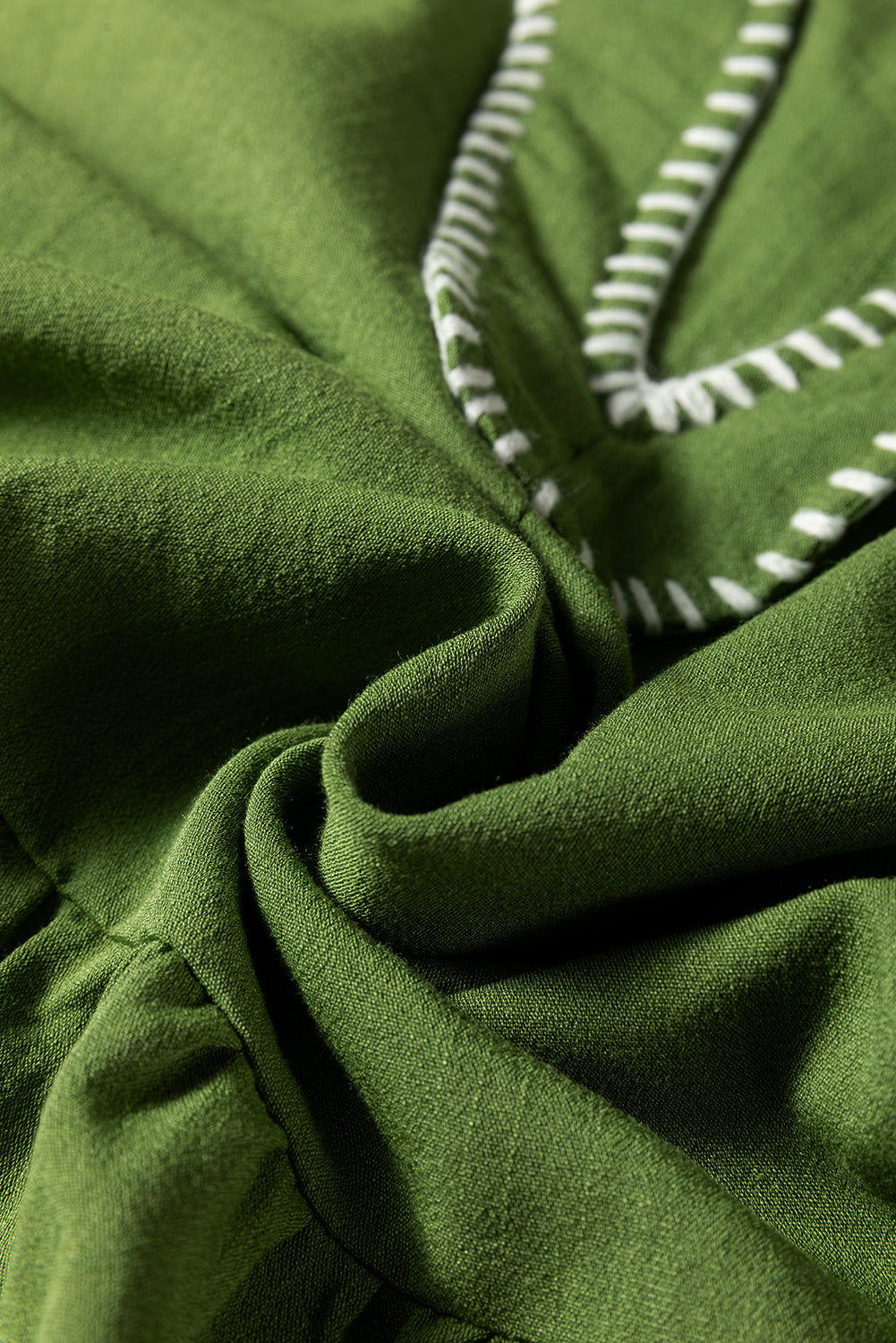 Contrast Stitched V Neck Tiered Mini Dress (2 colors)